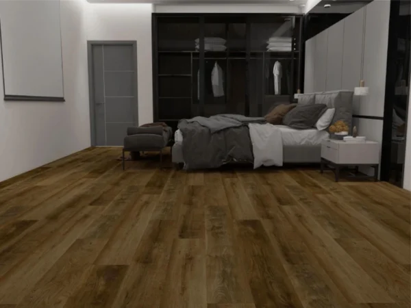 A living room with wood floors and furniture.